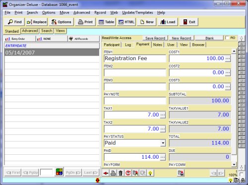  participants, payments