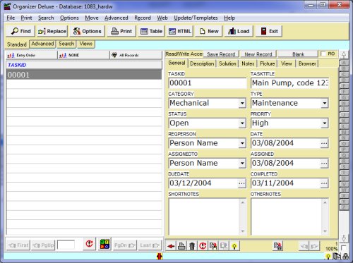 hardware standard tasks organizer