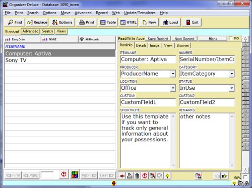 Inventory Organizer Basic