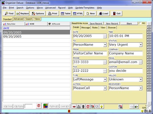 message tracking software, detailed database