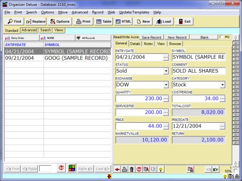 Money Organizer - Investments Organizer