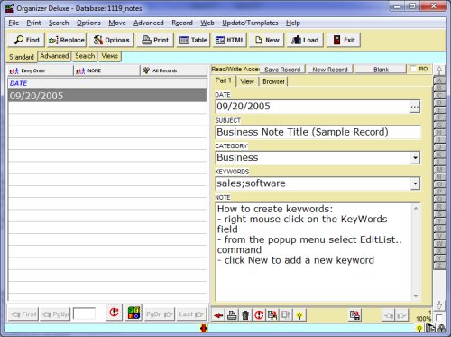 notes inventory software, notes database, simple