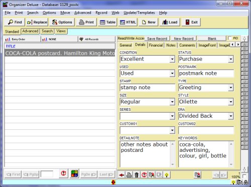 postcard manager, software