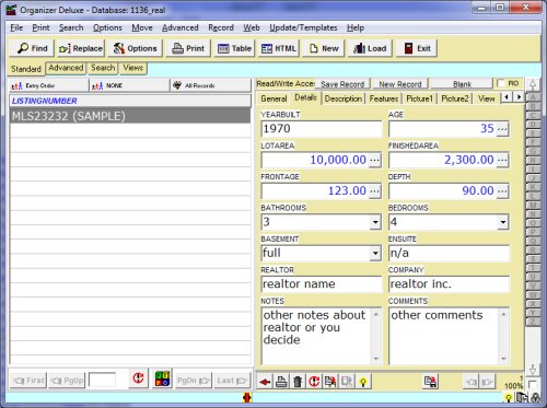software for realestate broker, listing details