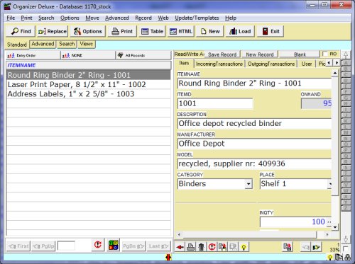 stockroom 1 inventory database template