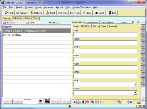 visitor database template simple