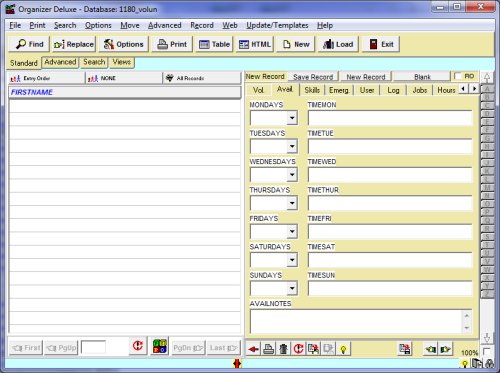 volunteer manager database, hours log