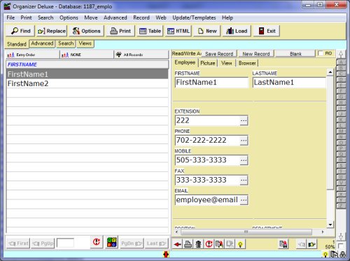 employee phone directory database template