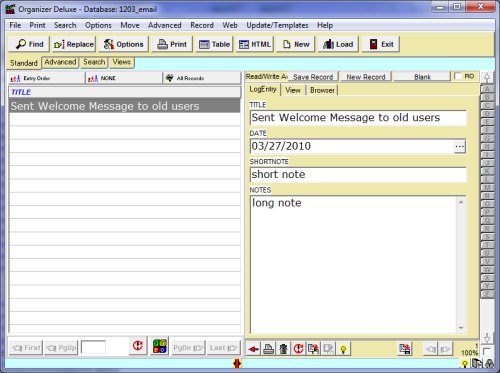 email list log manager