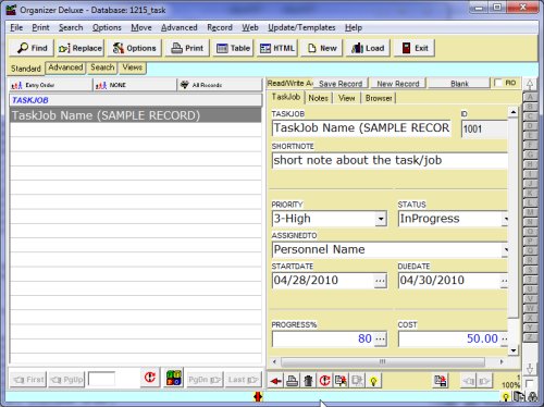 task job manager database