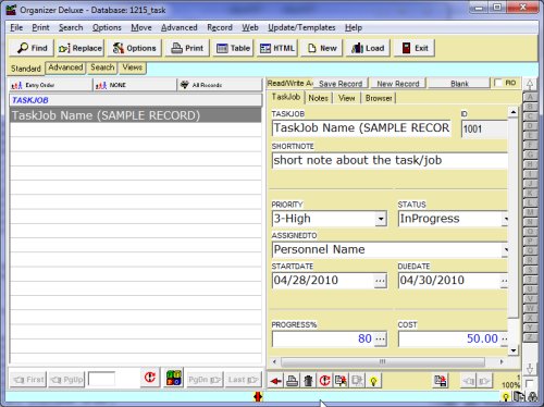 task job manager database