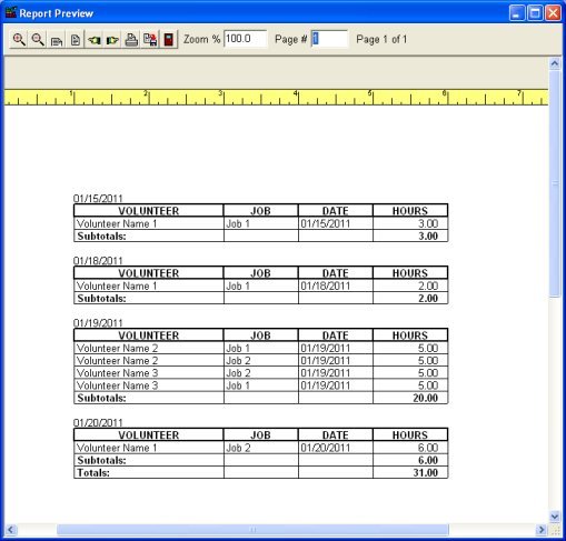 volunteer database template