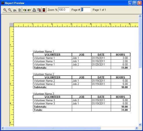 volunteer database template