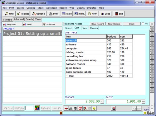 PCM database template