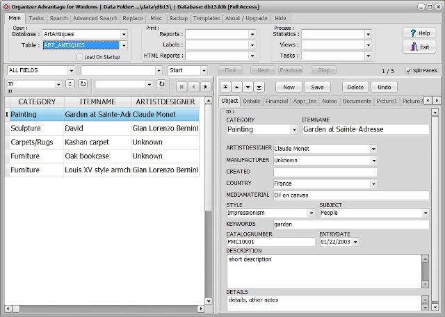 art antiques software art antiques database