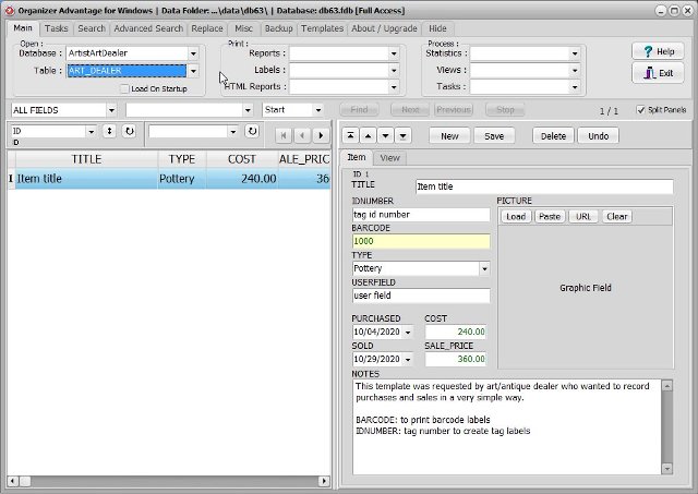 artis art dealer software art dealer simple database
