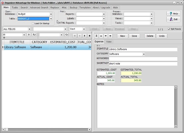 budget software budget tracking 2 database