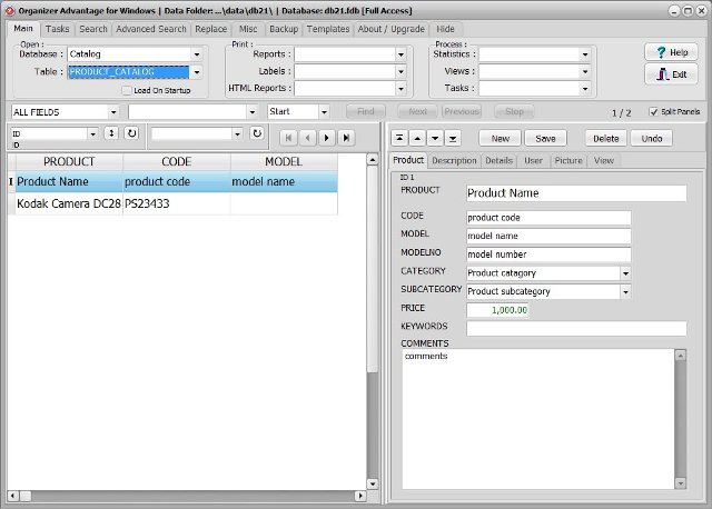 catalog software product catalog database