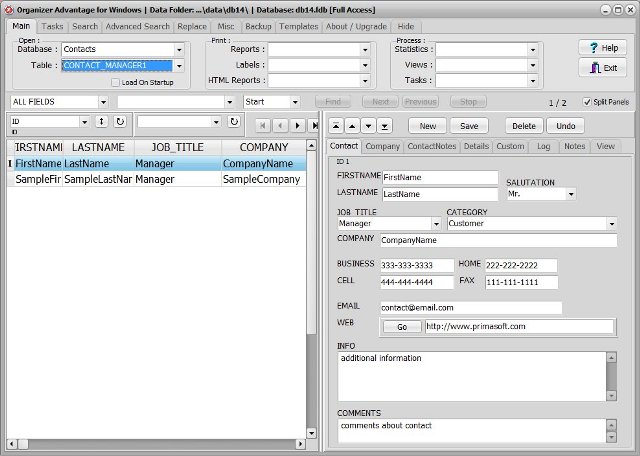 contacts software contacts database two