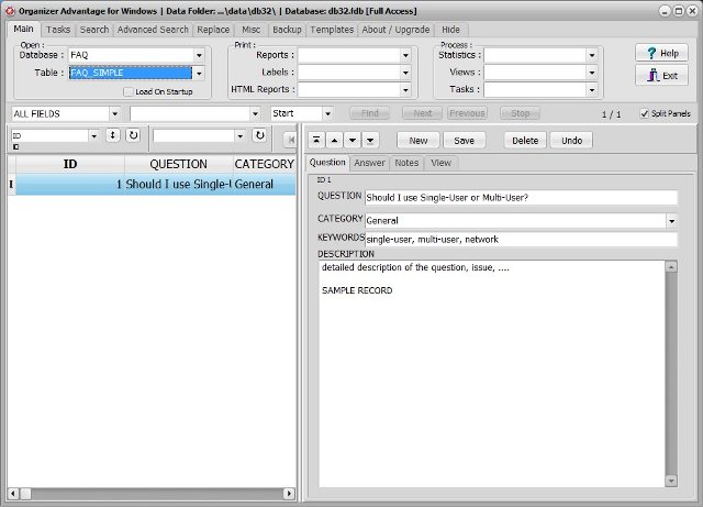 faq software faq tracking simple database