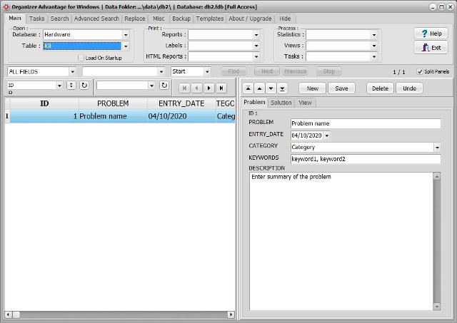 hardware software kb database