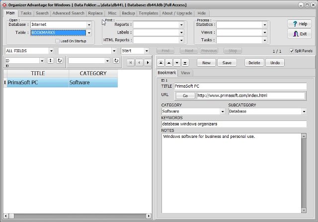 internet software web bookmarks database