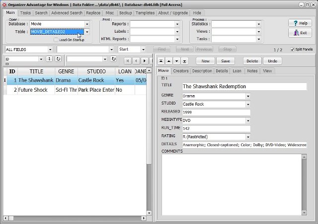 movie software movie catalog detailed database