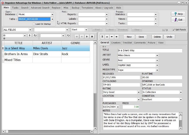 music software music inventory database