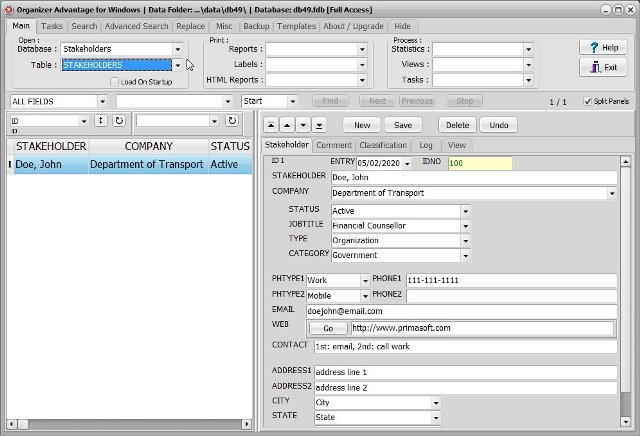 stakeholders software stakeholders database