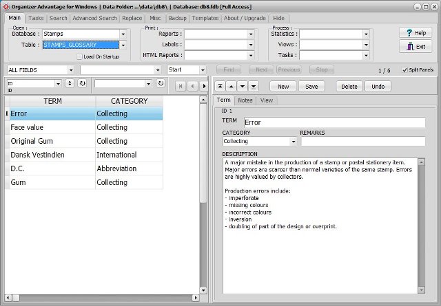 stamp software stamp glossary database