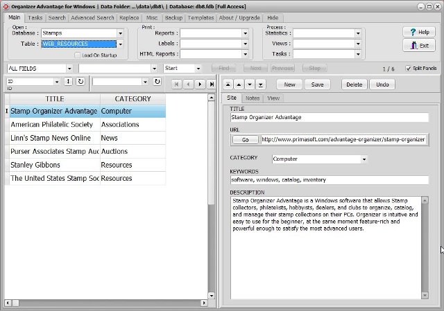 stamp software web resources database