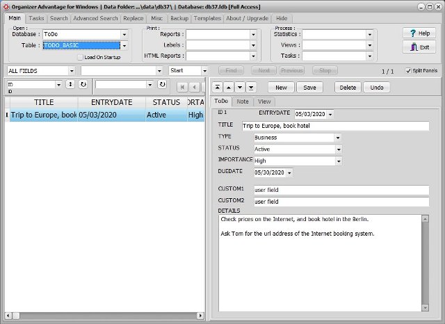 todo software todo basic database