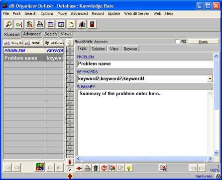 hardware kb manager, database