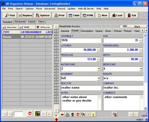 software for real estate agents, listing details