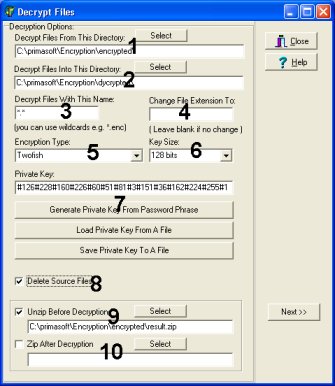 decryption options