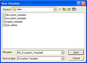 encryption save template