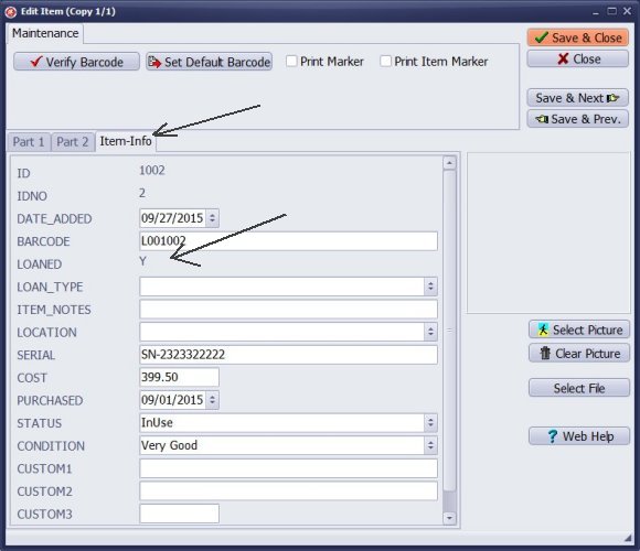 LOANED data field