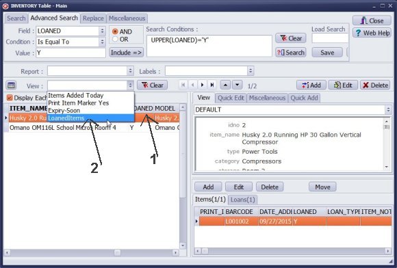 LOANED data field on the grid