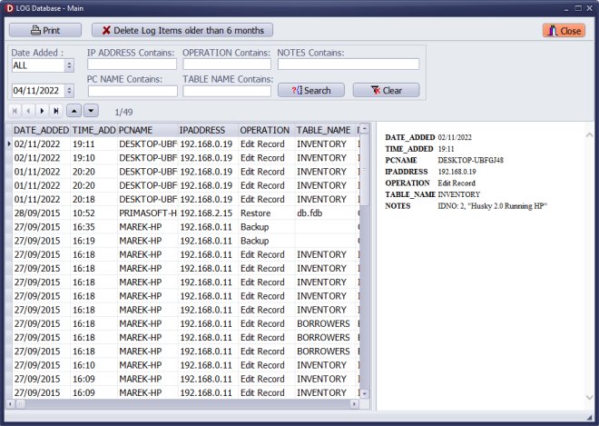 review data change transactions