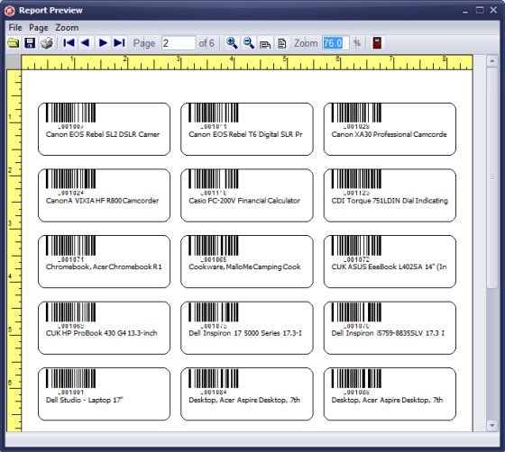 bar code labels, to check in out equipment