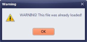inventory error message, the same file loaded