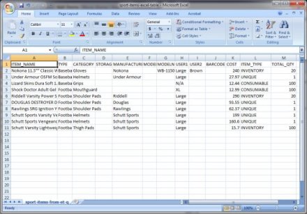 import data from spreadsheets, excel, text files