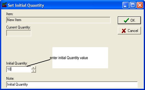 check in out software, enter initial quantity