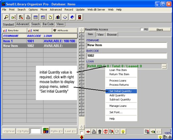 tool equipment tracker, enter quantity