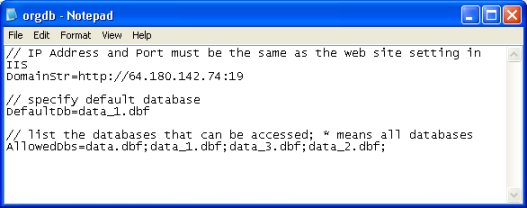 database browser, setup file