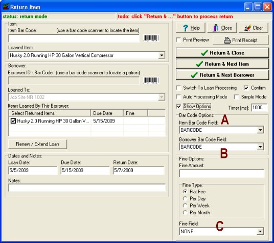 equipment tool barcoding