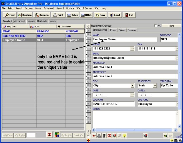 equipment tool inventory employee jobs data