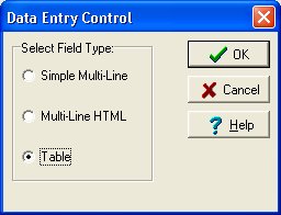 table field control