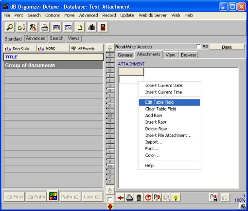 database with new table field