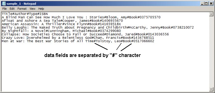 text file special character as data field separator